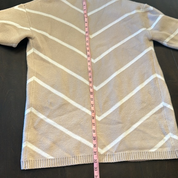 Christina Lynn’s Open Front Cardigan Sweater Tan/White Runs Big, Size S/M EUC!! - Picture 7 of 10